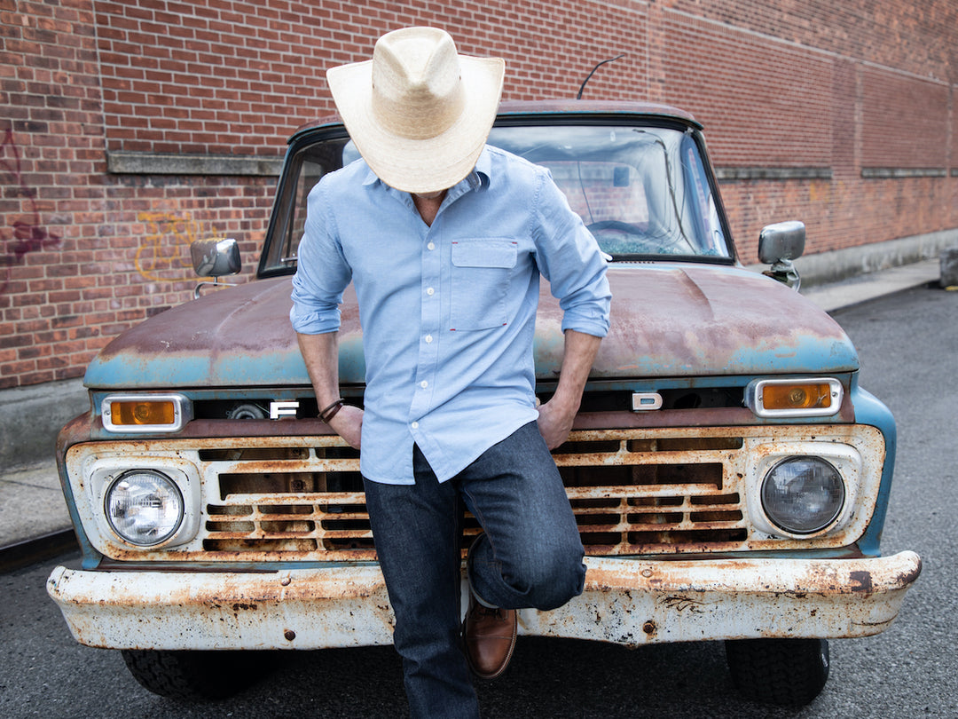 Blackthorn Denim Chieftain Straight and Light Blue Hudson Work Shirt by John Gallagher