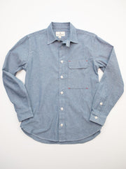 Blackthorn Denim Mid-Blue Hudson Work Shirt by John Gallagher #color_mid-blue