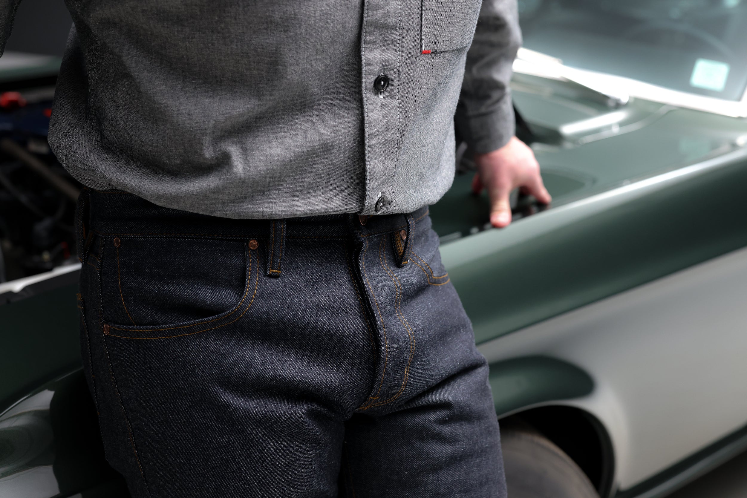 Blackthorn Denim Chieftain Straight and Black Hudson Work Shirt by John Gallagher