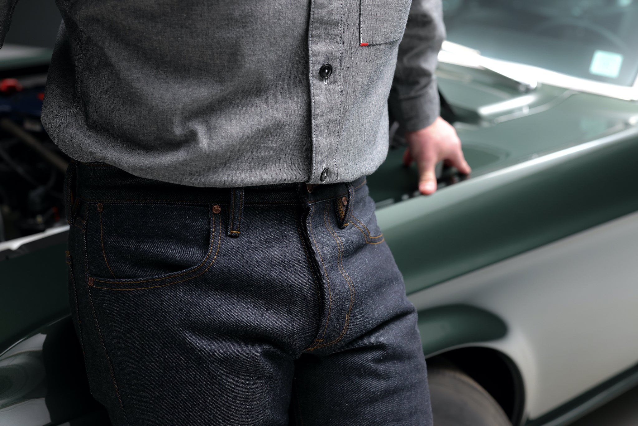 Blackthorn Denim Chieftain Straight and Black Hudson Work Shirt by John Gallagher