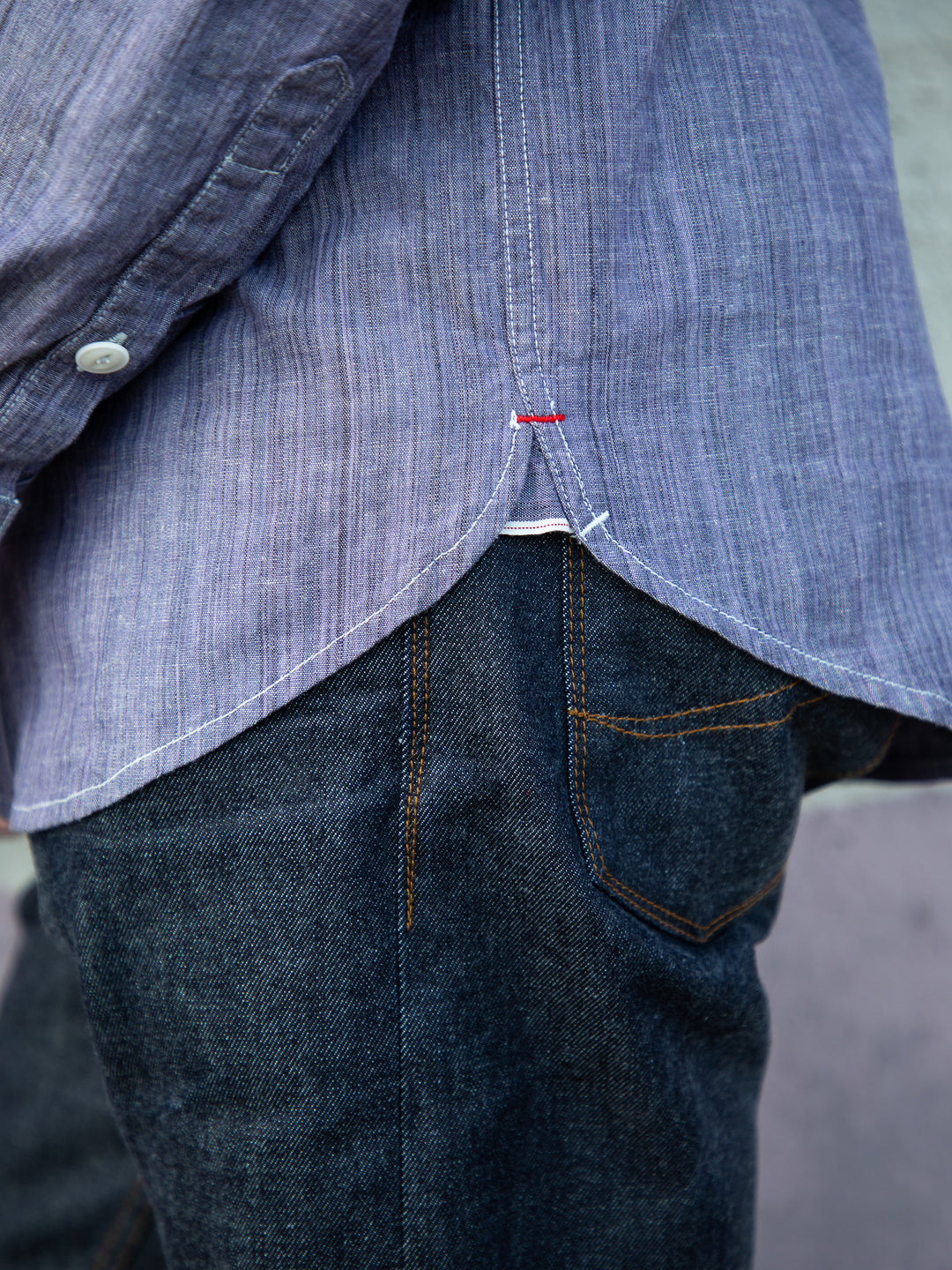 Blackthorn Denim High-Low Blue Hudson Work Shirt by John Gallagher 