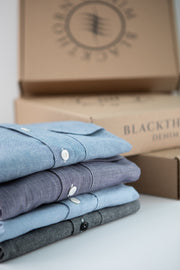 Blackthorn Denim Hudson Work Shirts all colors by John Gallagher #color_high-low-blue